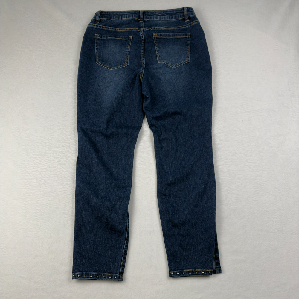 D Jeans Studded Skinny Ankle Womens Size 10 (29x26 fit) Split Hems - Picture 7 of 13